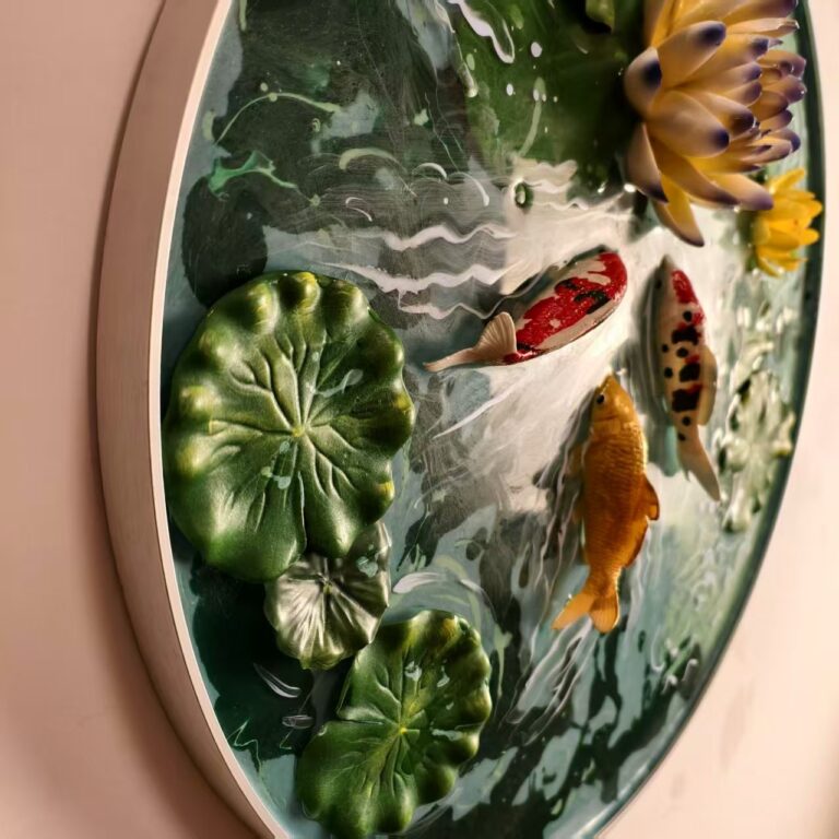 Lotus & Koi artwork detail